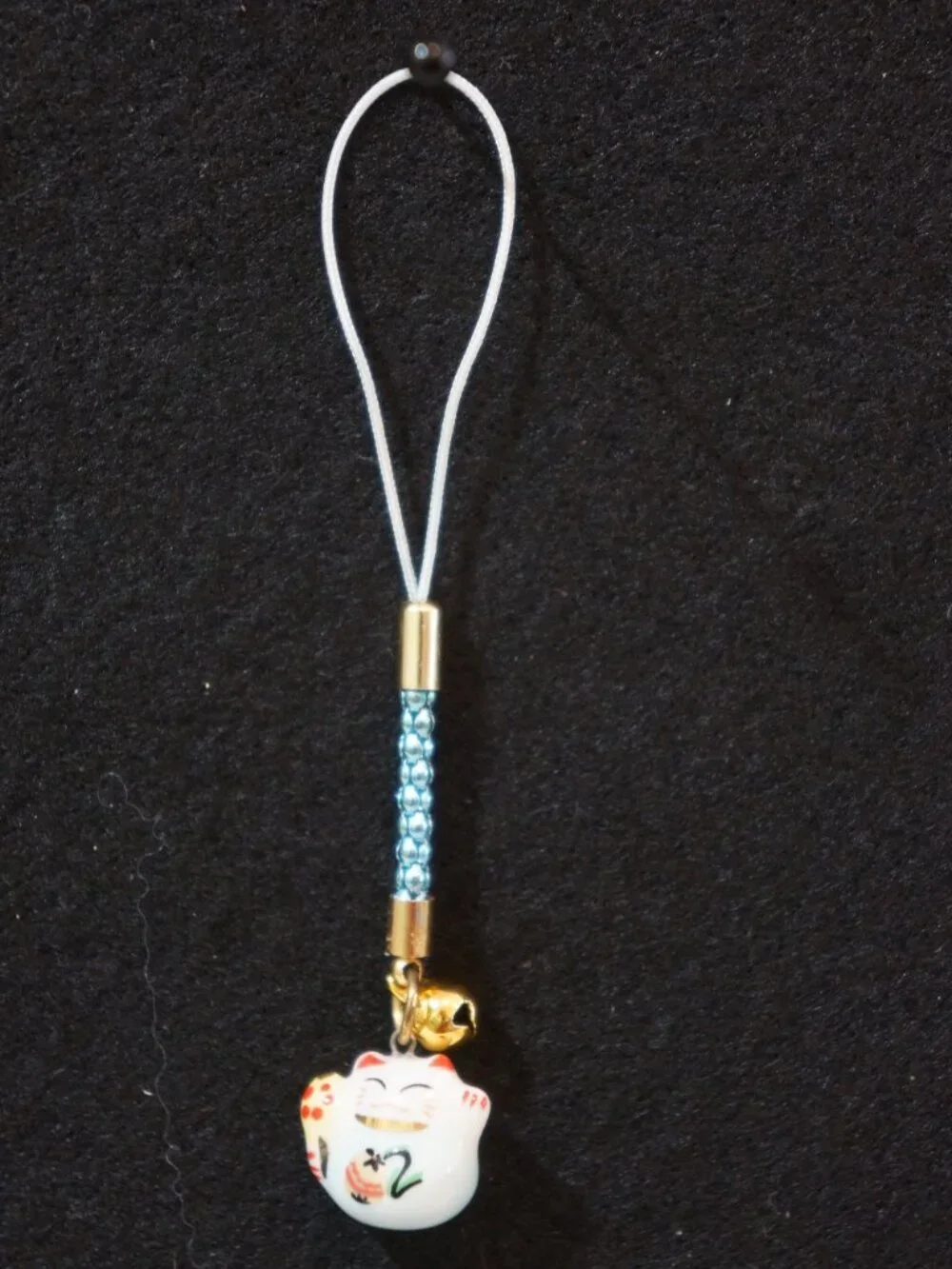 Japanese Ceramic Maneki Neko Lucky Cat Charm